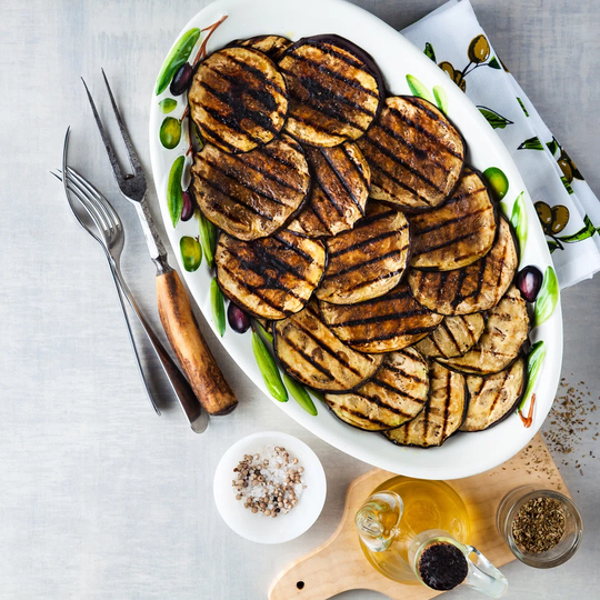 Grilled Eggplants - Wrapped Canvas Photograph
