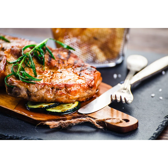 Grilled Beefsteaks and Vegetables by Gbh007 - Wrapped Canvas Photograph