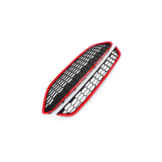 Red Upper & Lower Front Bumper Radiator Grilles Zetec S to fit Ford Fiesta Mk7 2013 - 2017