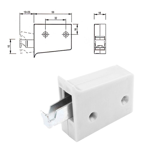 1x WHITE UNIVERSAL WALL HANGING BRACKETS FOR KITCHEN CABINETS