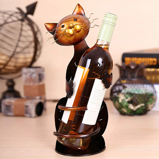Wine Stands Racks, Wine Bottle Holder Collectible Figurines, Animal Sculpture Statue Decoration, Kitchen Bar Gifts For Cat Lovers And Wine Lovers