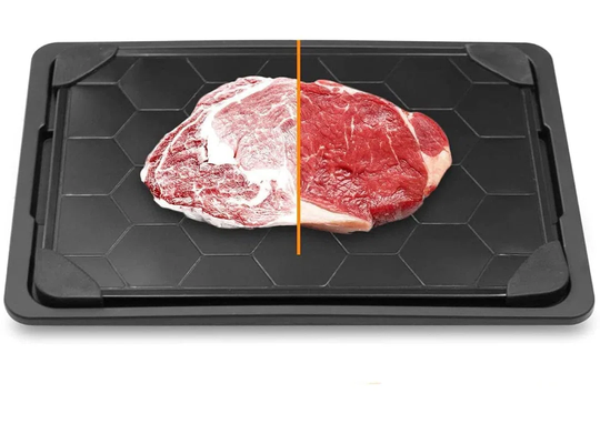 Defrost Tray - Microwave For Thawing Frozen Meat | Made From High Density Aluminium | Fast Heat Transfer Without Electricity | With Durable, Non-stick