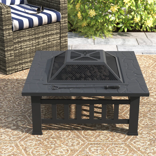 Clemence 46.99Cm H x 81.28Cm W Iron Outdoor Fire Pit with Lid