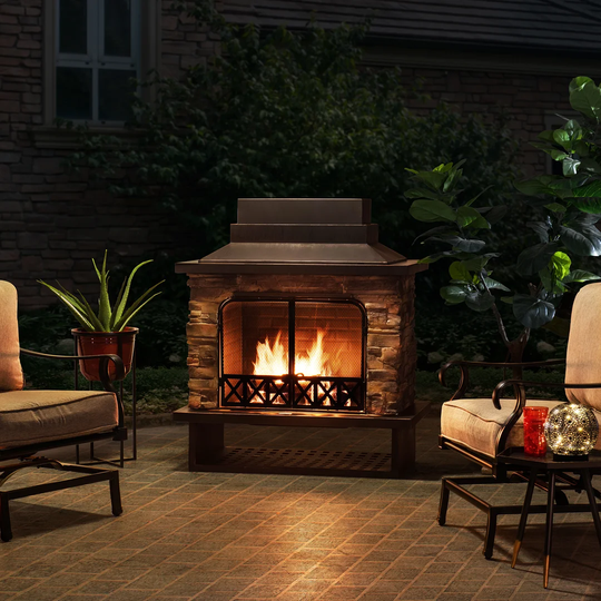 48.03Cm H Stone Outdoor Fireplace