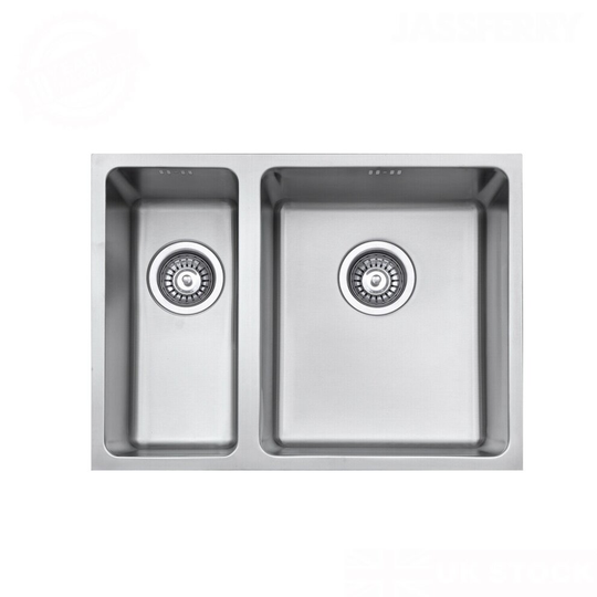 (Left Half Bowl) JASSFERRY Undermount Stainless Steel Kitchen Sink 1.5 Bowls