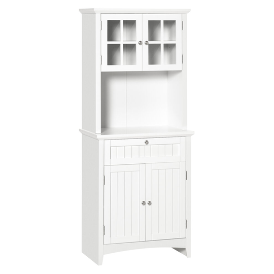 HOMCOM Kitchen Storage Cupboard w/ Microwave Drawer for Dining Room