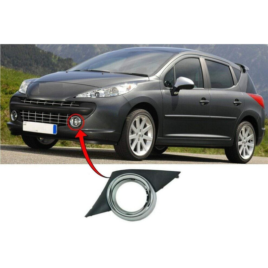 Peugeot 207 2006-2009 Fog Grille Bumper Spot Light Surround Chrome Left