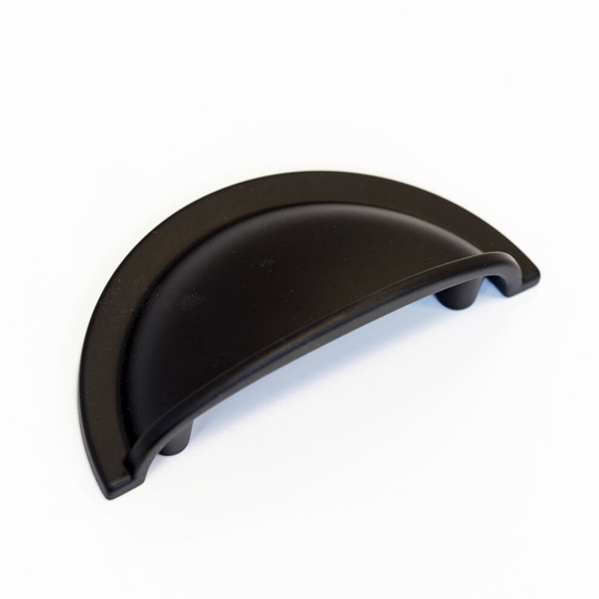 (64mm Cup Handle) Matt Black Kitchen Cabinet Handle | Cupboard Pull