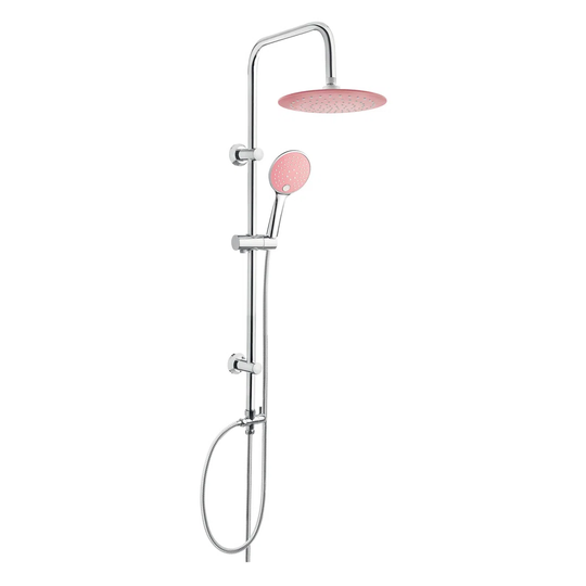 Chrome Plated Stainless Steel Shower Rainfall Bathroom Set Column With Orange Endings