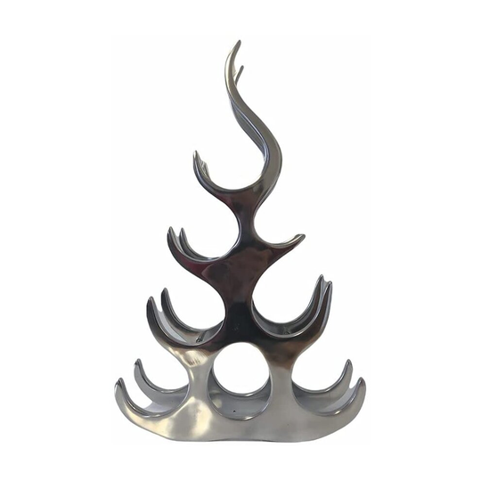 (8 Bottle Silver Wine Rack) Modern Wine Bottle Stand Floor Standing Aluminium Bottle Silver Wine Rack