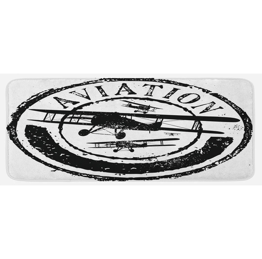 Eile Vintage Airplane Aviation Retro Kitchen Mat