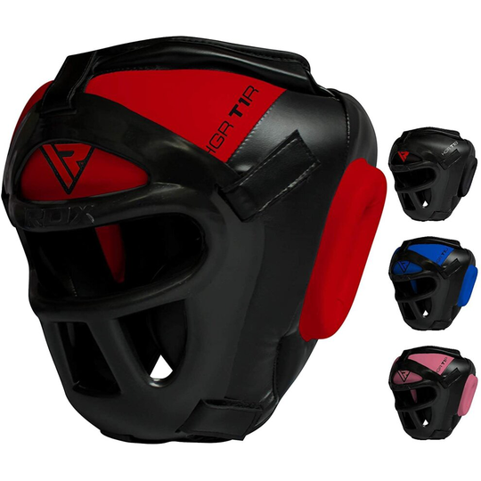 (X-Large, Red) RDX Pro Head Guard Boxing, Removable Face Grill,