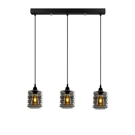 Pico 3 - Light Kitchen Island Geometric Pendant with Glass Accents
