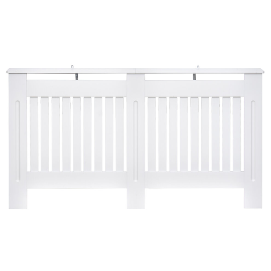 HOMCOM Radiator Cover Painted Slatted MDF Cabinet Modern Home Grill