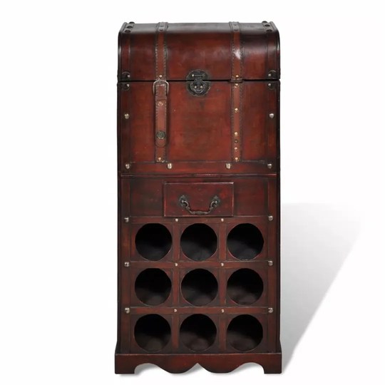 Sutterfield 9 Bottle Floor Wine Bottle Rack in in Red