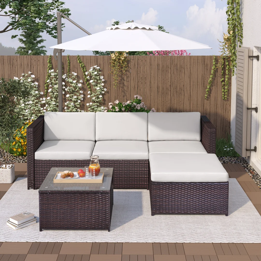 Polyrattan Lounge Sofa Set