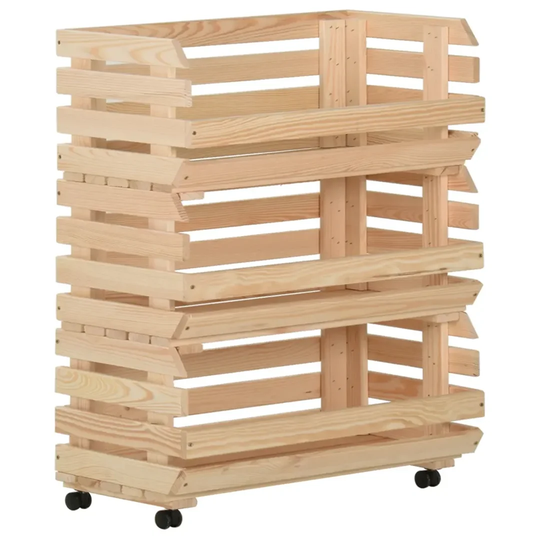 Mandalay 77 Cm Solid Wood Kitchen Trolley