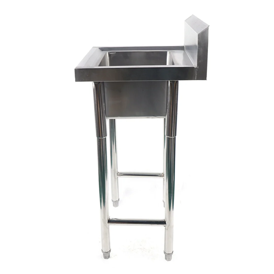 Square Commercial Catering Sink,Stainless Steel Wash Basin Floormount Kitchen Sink Square Single Bowl 50X50 Cm