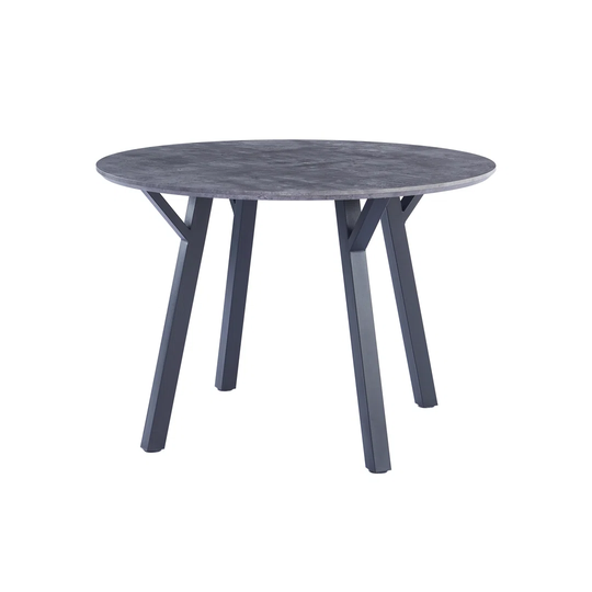 1.1M Granite Effect Round Dining Table - Grey