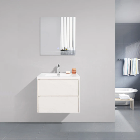 Lugis 60 x 48 x 50 Wall-Mounted Single Bathroom Vanity Set With Mirror