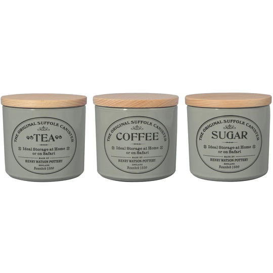 3 Piece Coffee, Tea, & Sugar Jar Sets