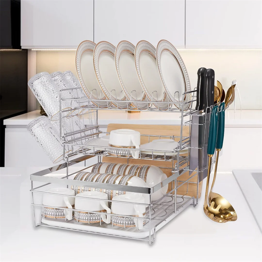 3 Tier Stainless Steel Dish Rack