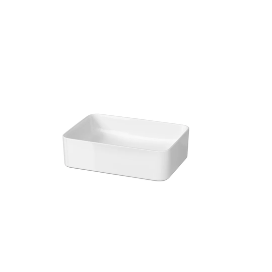 White Ceramic Rectangular Bathroom Sink