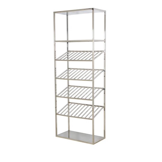 Tarver 40 Bottle Stainless Steel Floor Wine Bottle Rack in Silver