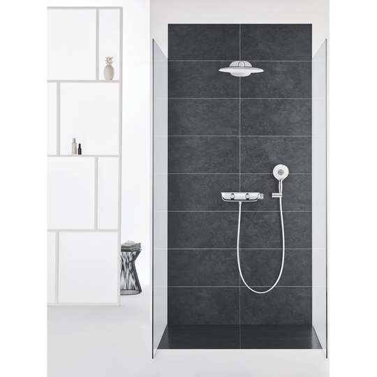 GROHE Rainshower SmartControl 360 MONO Combi shower system with thermostat. Chrome, eco-friendly and made in Germany: 360mm head shower (white spray p
