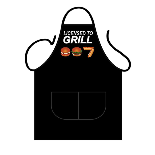 Kitchen BBQ Apron - Licence to Grill 007 Buns