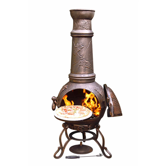 Toledo 100% Cast Iron Chimenea with Grapes Motif