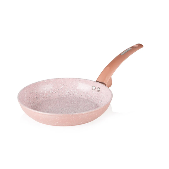Tower Cerastone T81232RS Forged Frying Pan with Non-Stick Coating and Soft Touch Handles, 24 cm, Rose Pink