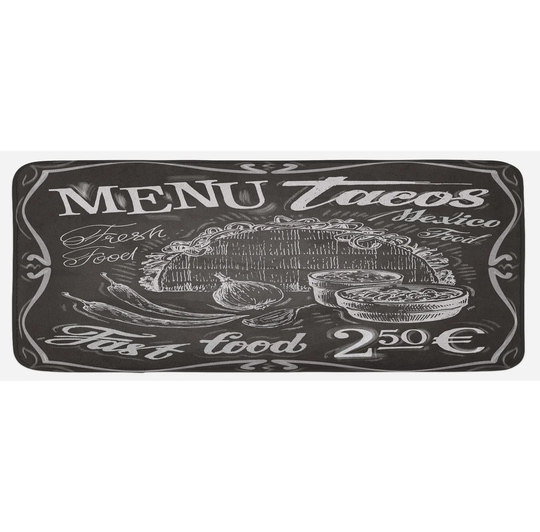 Taco Kitchen Mat Vintage Style Food Place Sign
