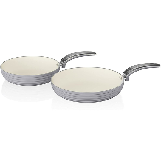 Induction Frying Pan Set Non Stick Ceramic Coating Stay Cool Handles 2 Piece