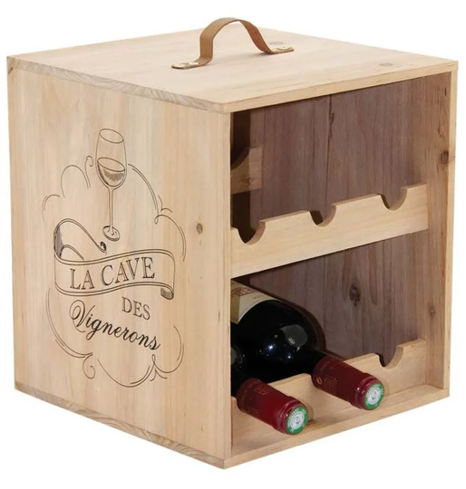 6 Bottle Tabletop/Countertop Wine Bottle Rack in Beige