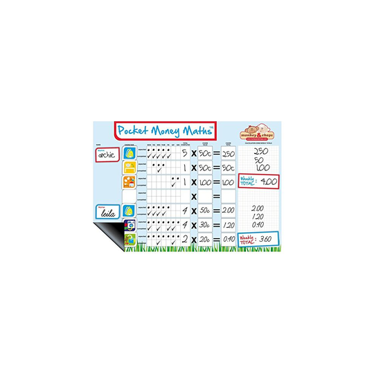 Monkey & Chops Reward Chart / Allowance Chart - Magnetic Refrigerator Behavior Chart for Kids