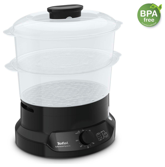 Tefal VC139865 Mini Compact 2 Bowl Steamer - Black