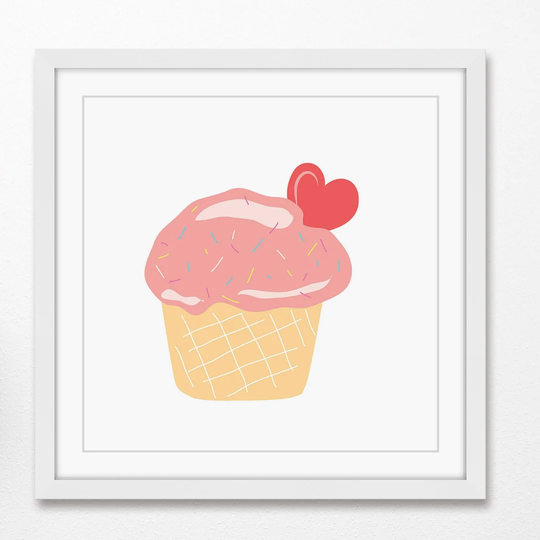 'Cupcake Heart' by Diana Alcala Framed Painting Print