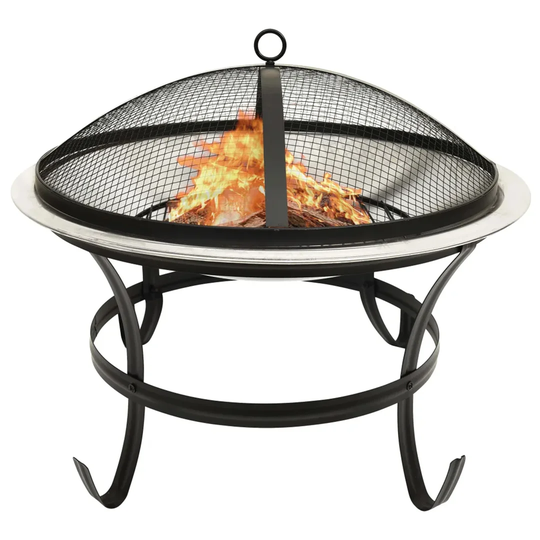 Jody 49Cm H x 56Cm W Stainless Steel Wood Burning Outdoor Fire Pit with Lid