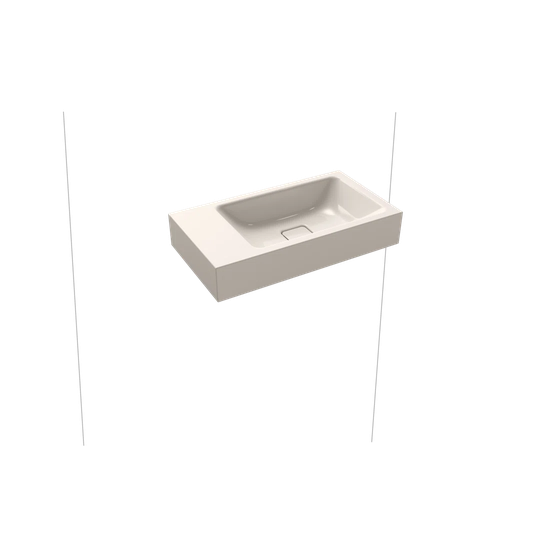 Pergamon Beige Steel Enamel Rectangular Wall Hung Basin Bathroom Sink