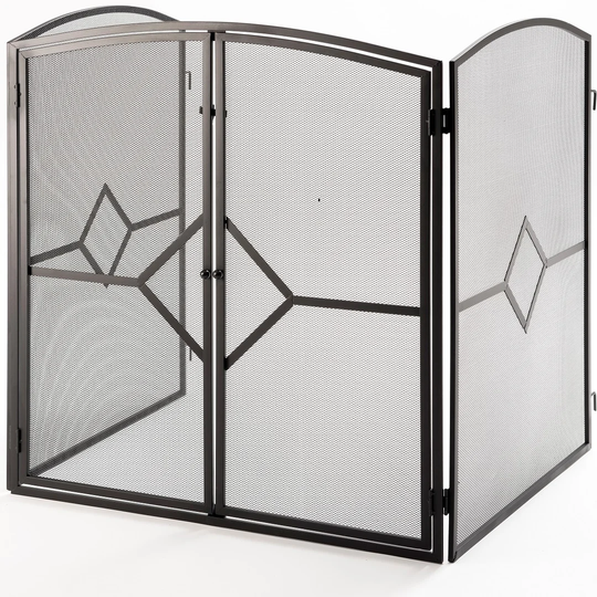 Essence 3 Panel Steel Fireplace Screen