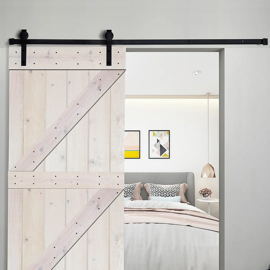 Single Door Barn Sliding Hardware Steel Slide Rail Track Black Iron 6FT