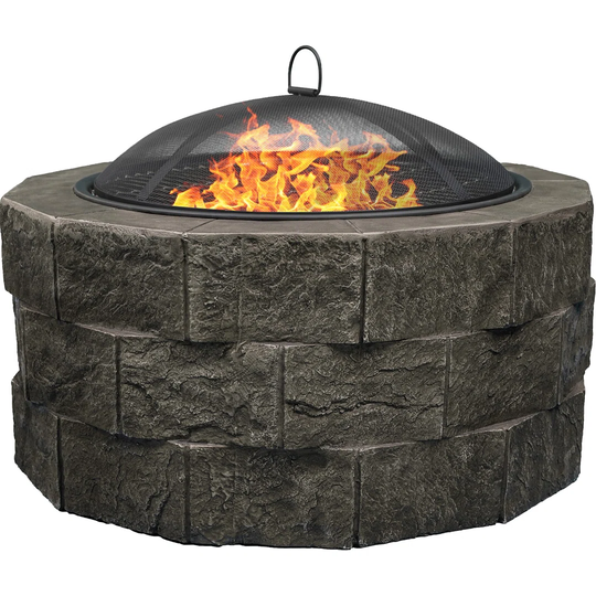 F43BB7DE308B42608A3F699D4155926A Garden & Patio Heater Fire Pit Brazier And Barbecue With Eco-Stone Finish