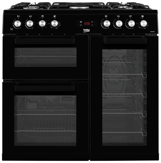 Beko KDVF90K 90cm Dual Fuel Range Cooker - Black