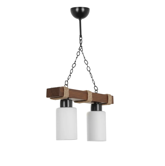 Theron 2 - Light Kitchen Island Cylinder Pendant with Wrought Iron Accents