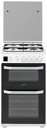 Hotpoint HD5G00CCW 50cm Double Oven Gas Cooker - White