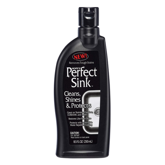 Hope's Perfect Sink Cleaner and Polish, Restorative, Water-Repellant, Removes Stains, Ideal for Brushed Stainless Steel, Cast Iron, Porcelain, Corian,