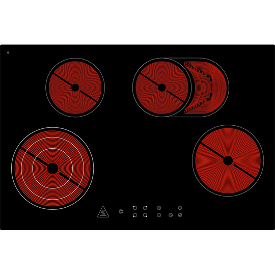 Frameless glass ceramic hob, 77 Cm