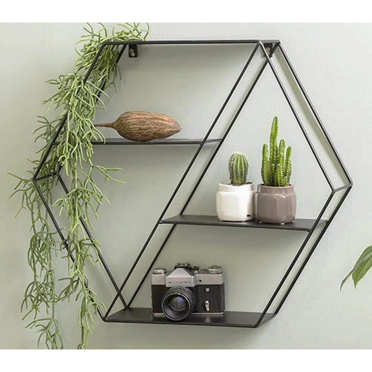 Jadee 3 Piece Hexagon Metal Tiered Shelf