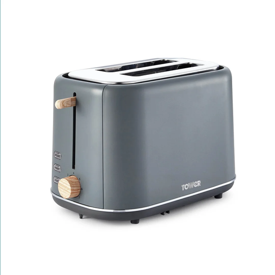 Tower Scandi T20027 2-Slice Toaster with Adjustable Browning Control, 7 Toasting Functions, Cancel, Defrost and Reheating Settings, Stylish Scandinavi